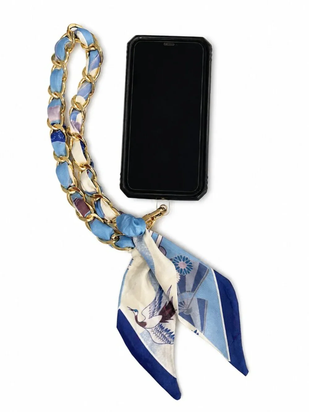 Ribbon Chain Phone wrist Lanyard with clear Tether Patch